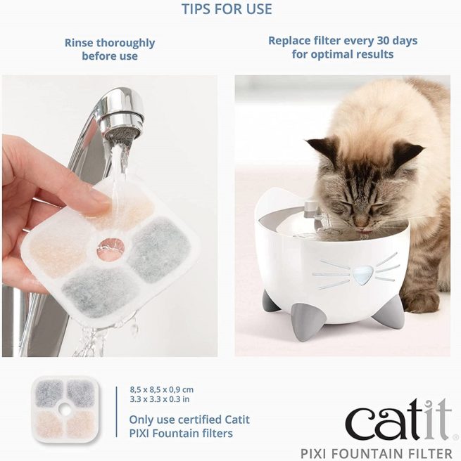 Catit Pixi Cat Fountain 2.5 Litre Filters Pack 3 - Petworkz