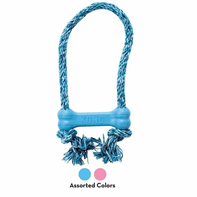 Kong Puppy Goodie Bone With Rope Blue XS - Petworkz
