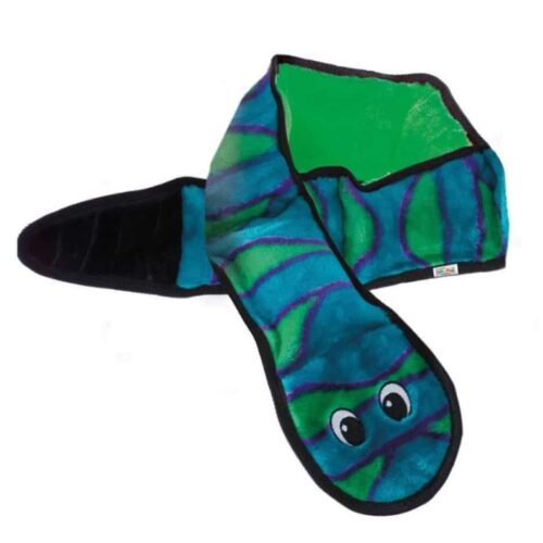 Outward Hound Invincibles Snake Blue/Green dog toy